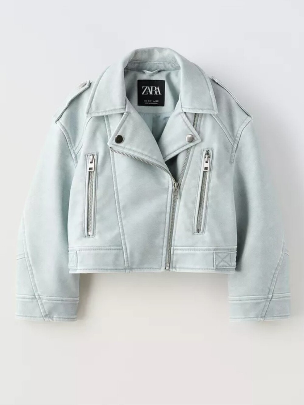 Zara Kids Faux Leather Biker Style Jacket Size 8-9